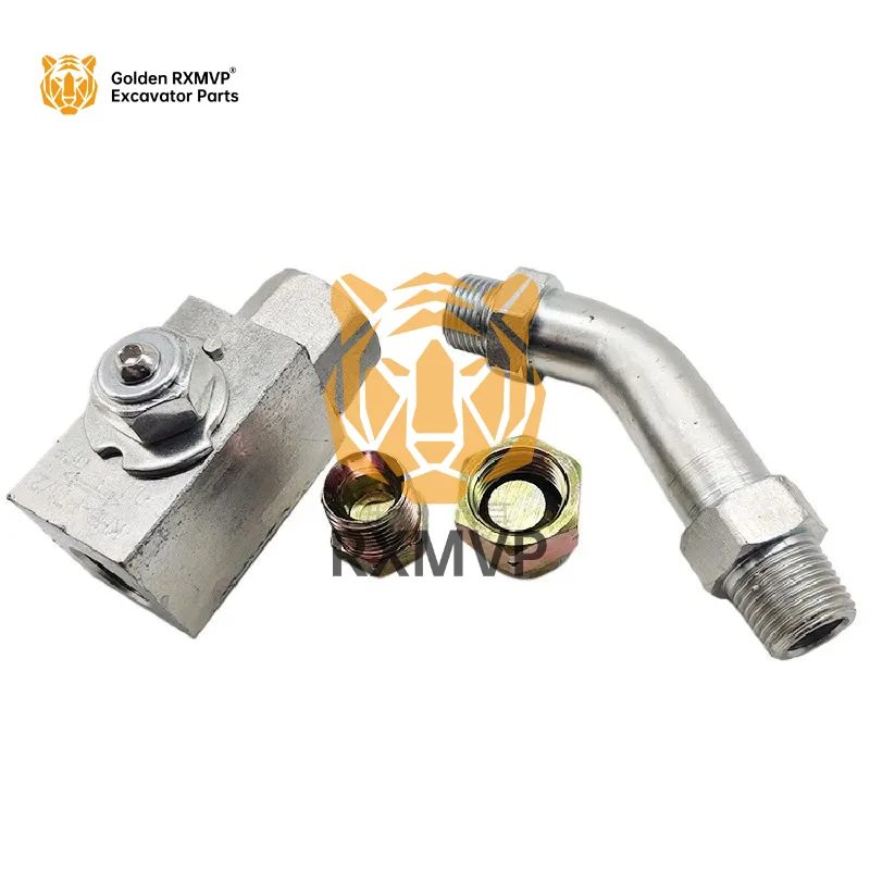 For  crushing hammer cut-off valve pipeline switch 60 small excavator gun head small arm oil pipe with hole ball valve exca