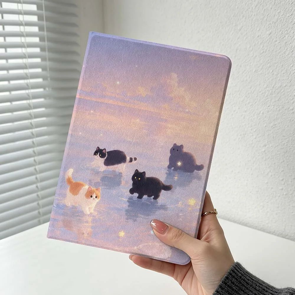 Cartoon Orange Cat Cover For Xiaomi Redmi Mi Pad 8 7 6 5 4 2 SE K Pro Max Ultra Poco Pad Soft Inch Tablet Case