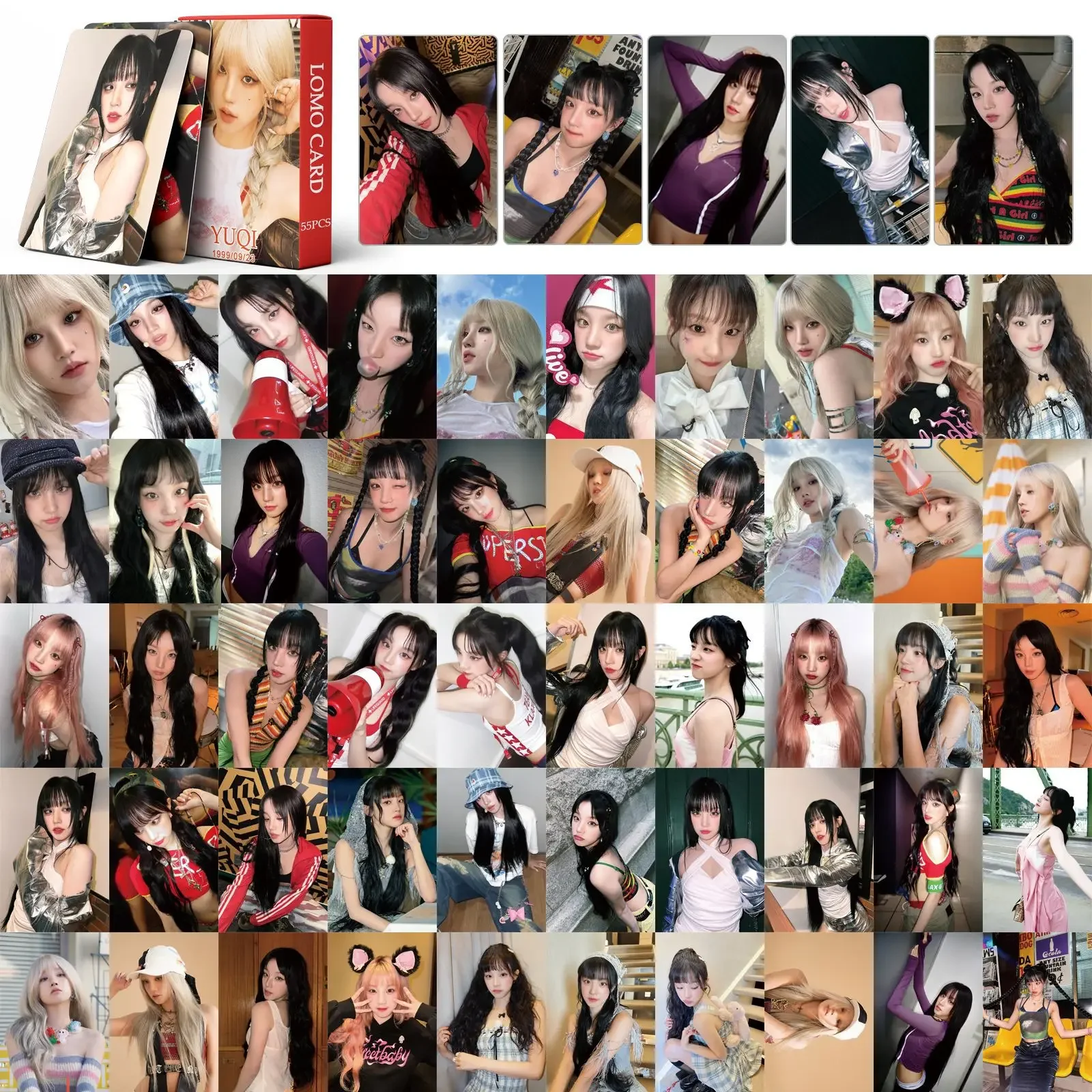 Imagem -03 - Impresso Cartão Pessoal Lomo para Osálbum Idol Girl Yuqi eu Sway Photocards Miyeon Soyeon Shuhua Idol Gift Novo 55 Pcs g Fãs hd