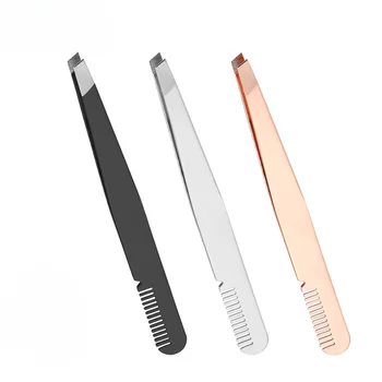 1.2mm 두께 스테인리스 스틸 속눈썹 클립, 속눈썹 트위저 대각선 입, 빗 눈썹 클립, 미용 도구, 속눈썹 핀셋