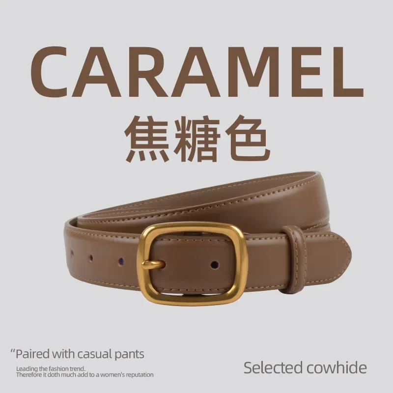 

Luxury Brand Belt Woman Ancient-style Cowhide Women's Belts Casual Retro Genuine Leather Belt Female High-end Jeans Belts