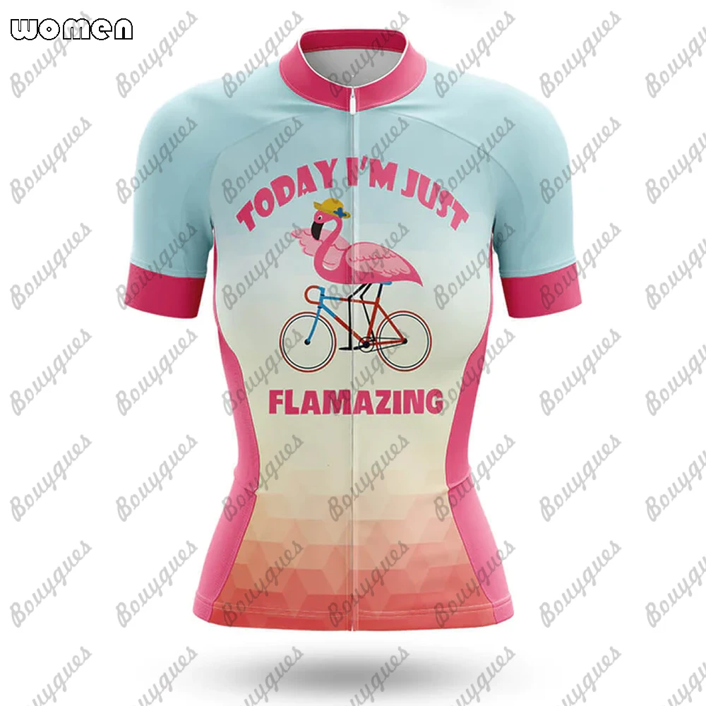 Flamingo Summer Premium Cycling Jersey Set Breathable Team Racing Sport Bicycle Jersey Women Cycling Clothing Short Bike Jersey