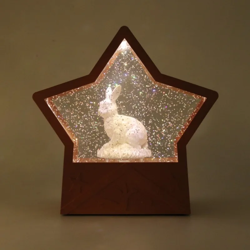 

Cartoon rabbit creative wind lamp, ornament Easter gift resin music wind lamp, music crystal wind lamp