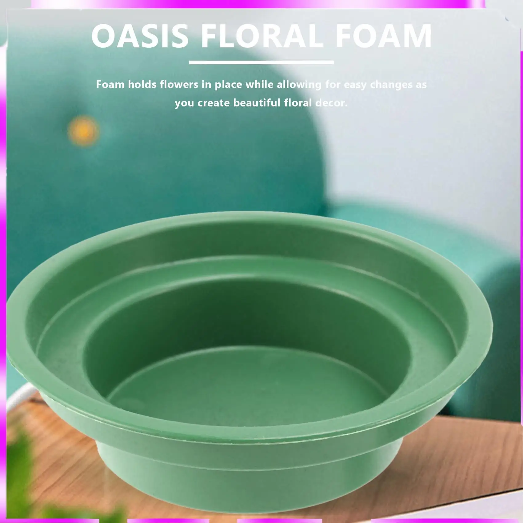 N98R 꽃꽂이 키트 - 테이블 중앙 장식품, 결혼식 통로 꽃, 파티용 단일 디자인 그릇에 6팩 라운드 꽃무늬 폼