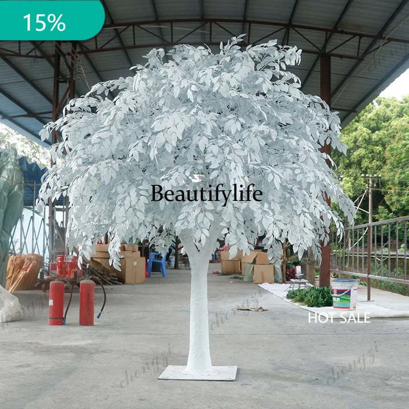 X173 Simulation Banyan Tree Wishing Tree Hotel Indoor and Outdoor Landscaping Green Plants Wedding Window FRP