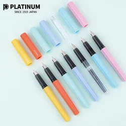 Japanese PLATINUM Small Meteor Fountain Pen PQ200 Macaron Color Student Writing Practice Pens Drifting Tube