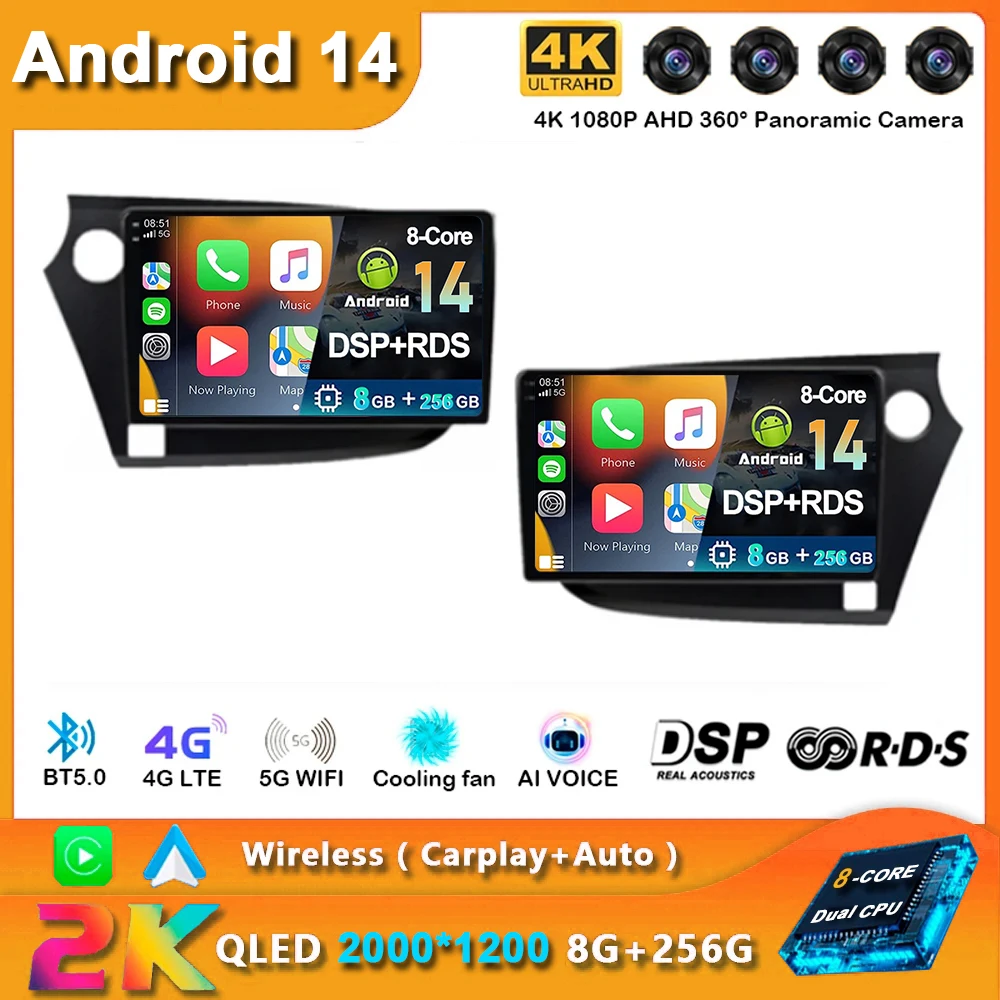 

Android 14 Carplay Car Radio For HONDA INSIGHT 2009 20010 2011 - 2014 Navigation GPS Multimedia Player Stereo WiFi+4G video BT