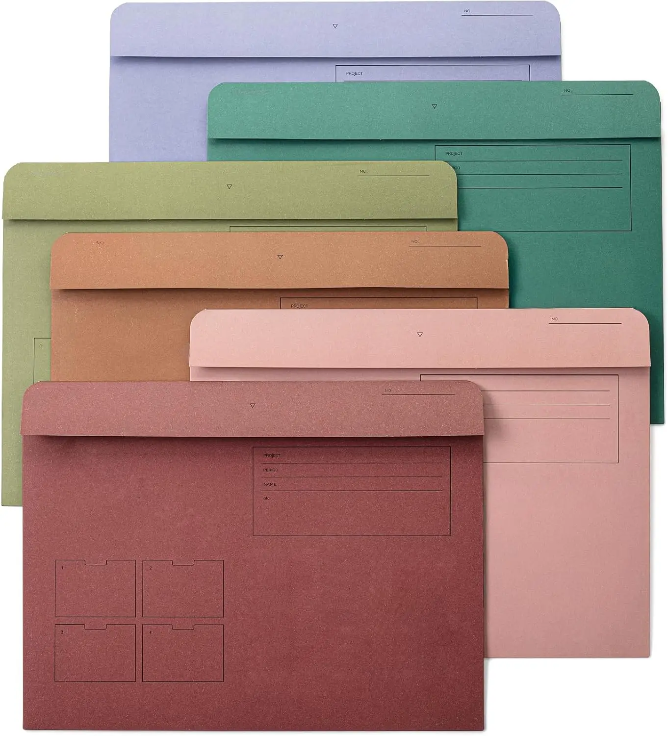 

6-Pack Assorted Color Letter Size Paper File Folders for School Office Home Organization