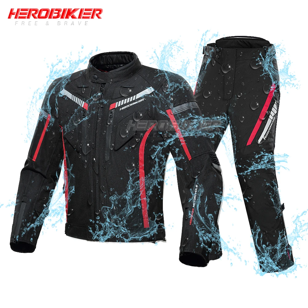 

Motorcycle Jacket Men Waterproof Moto Jacket Riding Racing Motorbike Four SeasonsReflective Strip Clothing Protective Gear Suit