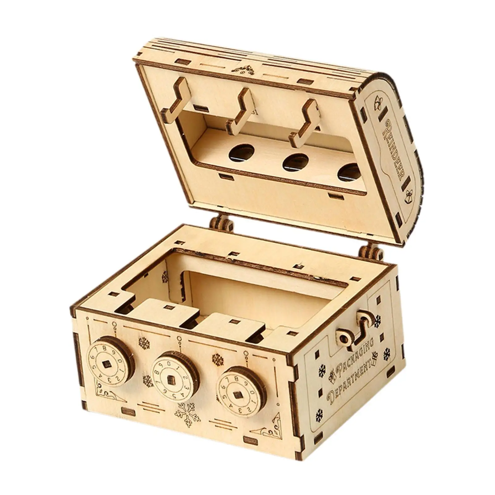 3D Holzpuzzle Passwort Truhe Box Sparschwein Ornament Holz 3D Modellbausätze für