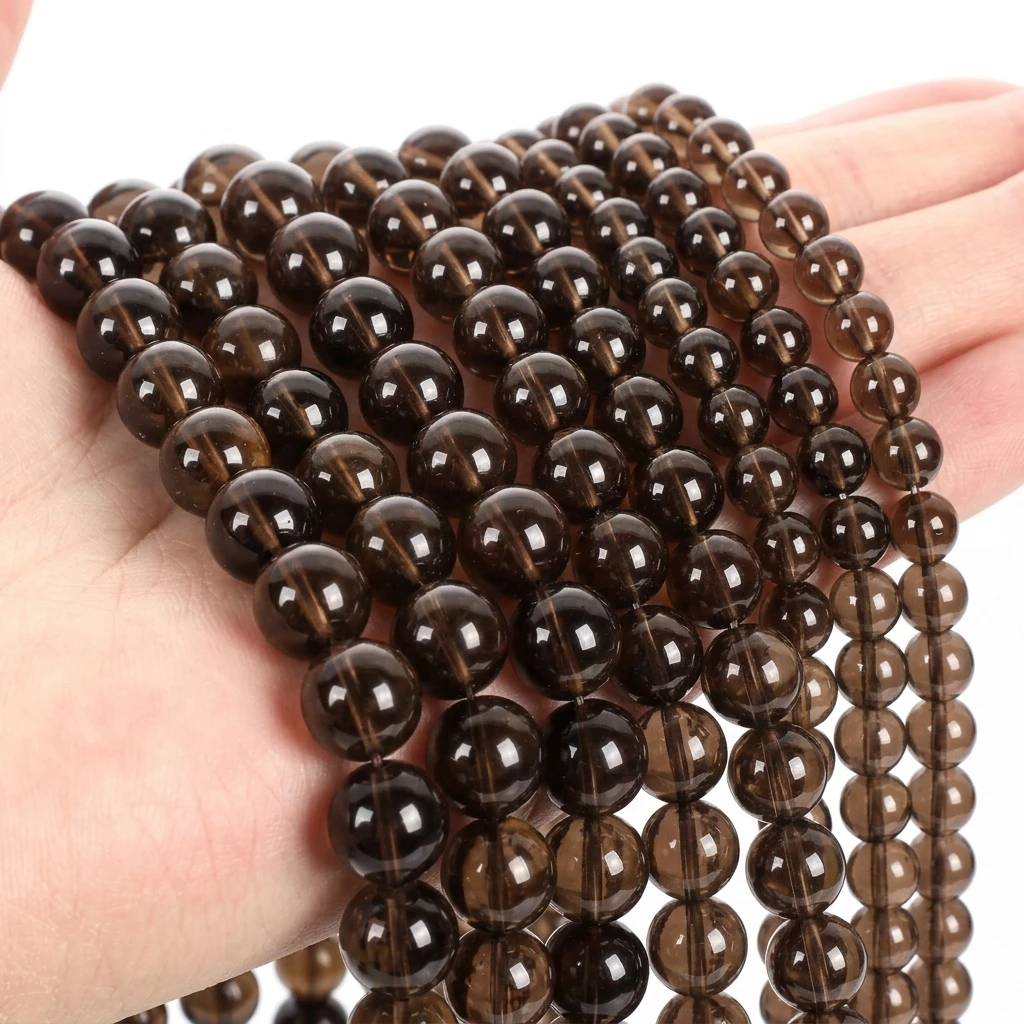 Natural Ice Obsidian Stones Bead Quartz Round Loose Spacer 4 6 8 10mm for Jewelry Making DIY Necklace Bracelets Accessories