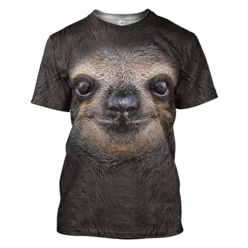 

New Summer 3D Animal Sloth Cats Bee Guinea Pig Printed T Shirt For Men Children Fashion Streetwear Short Sleeves Vintage Clothes