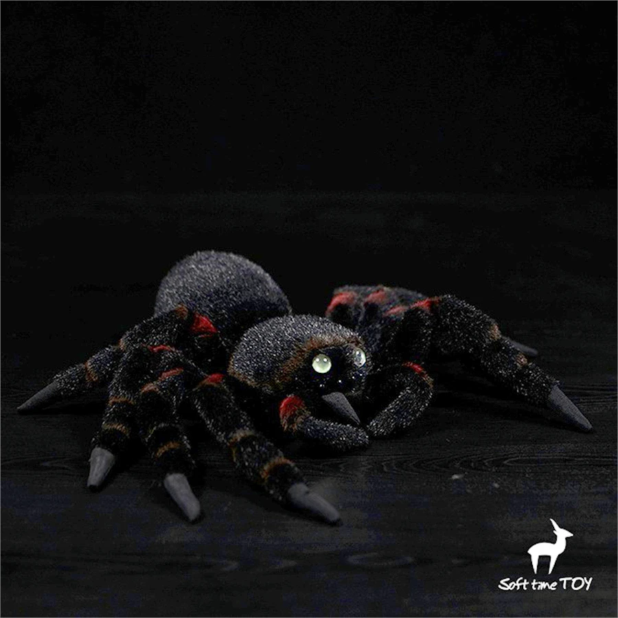 Tarantula High Fidelity Anime Cute Plushie Fire Spider Plush Toys Lifelike Animals Simulation Stuffed Doll Kawai Toy Gifts For K