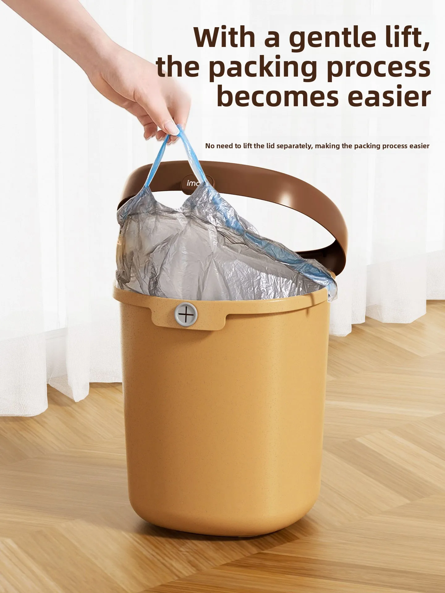 

Большое мусорное ведро для дома, роскошный дизайн, для кухни, спальни, гостиной, ванной, круглое, из фиброволокна, объем 3,6 л