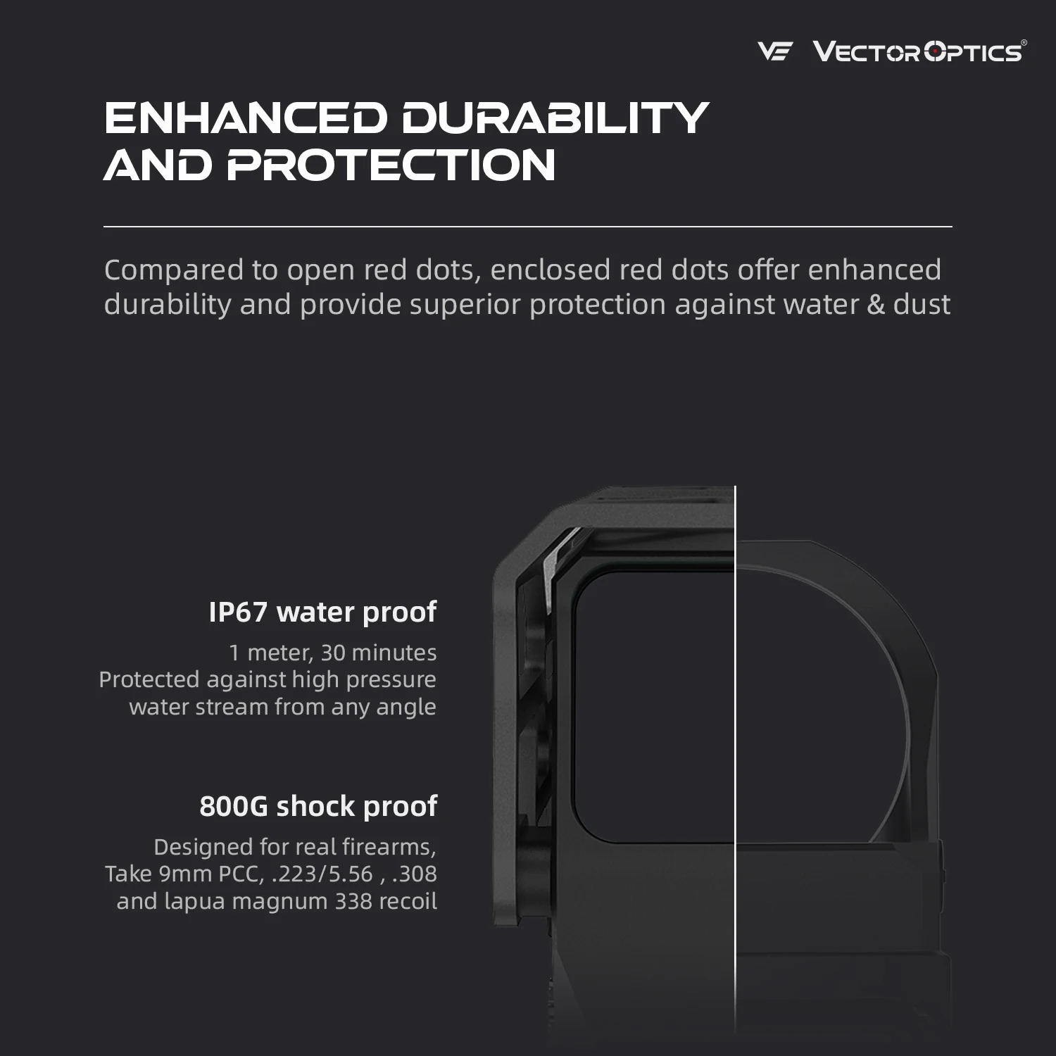 منظار نقطة حمراء Vector Optics Frenzy Plus 1x31x26 بالطاقة الشمسية، عمر بطارية يصل إلى 80000 ساعة مع مستشعر الحركة، مناسب لسلسلة AR15