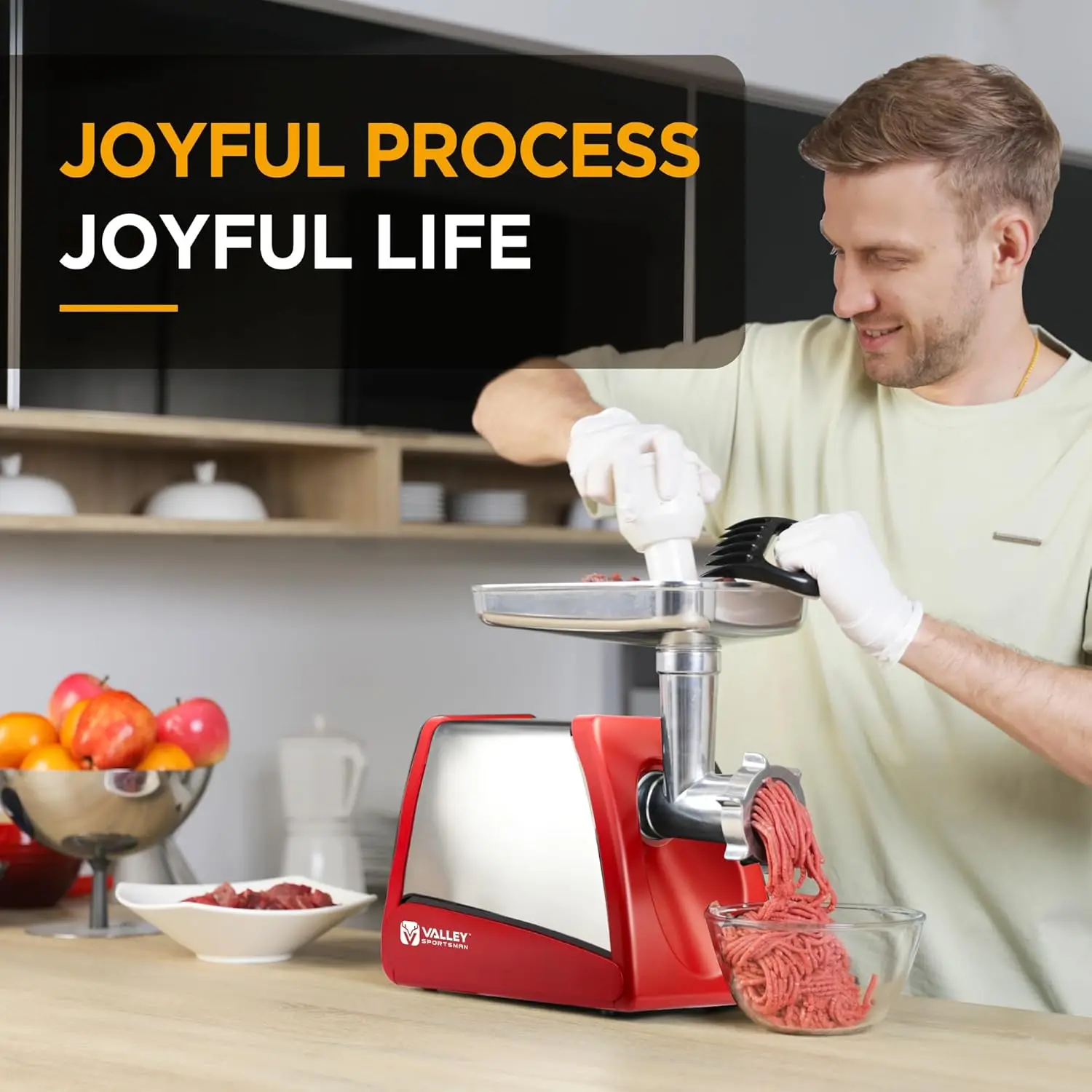 Tritacarne elettrico e salsicce, 1/2 HP 575 W max, tritacarne con lama in acciaio inossidabile e 3 piastre, 2 artigli per carne