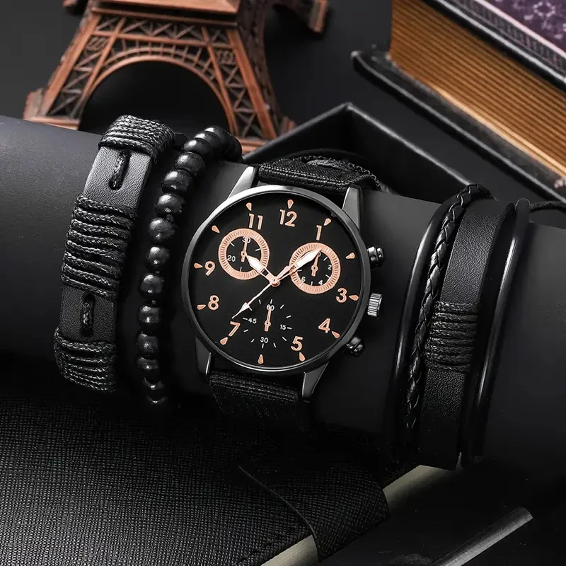 men's watch and accessories set, stylish and casual, featuring the latest trendy design, making it an ideal gift choice