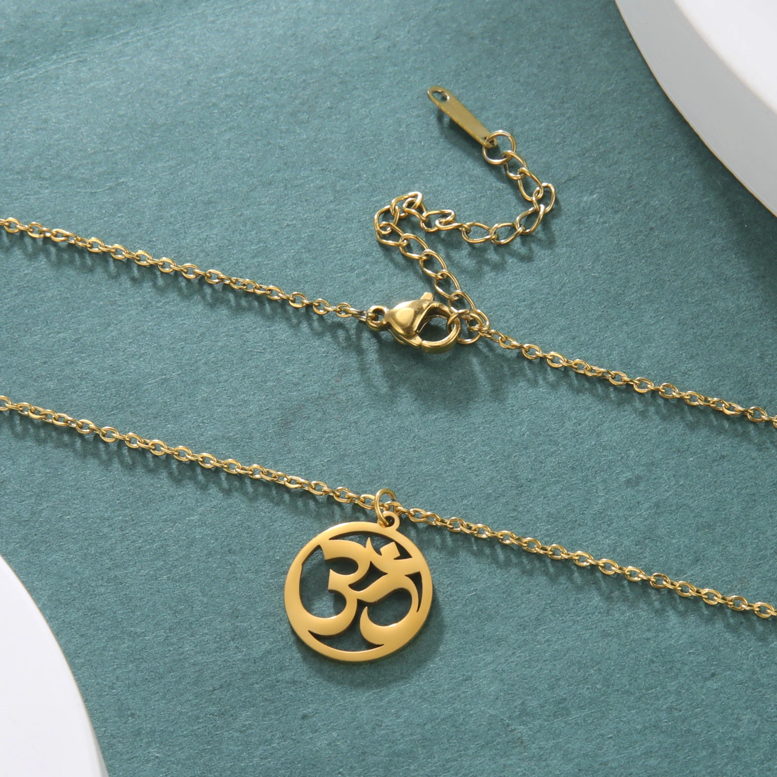 Dawapara Indien Tamil Om Symbol mit Dreizack Anhänger Edelstahl Halskette Om Shiva Symbol Yoga Vintage Talisman Schmuck – Detail 16