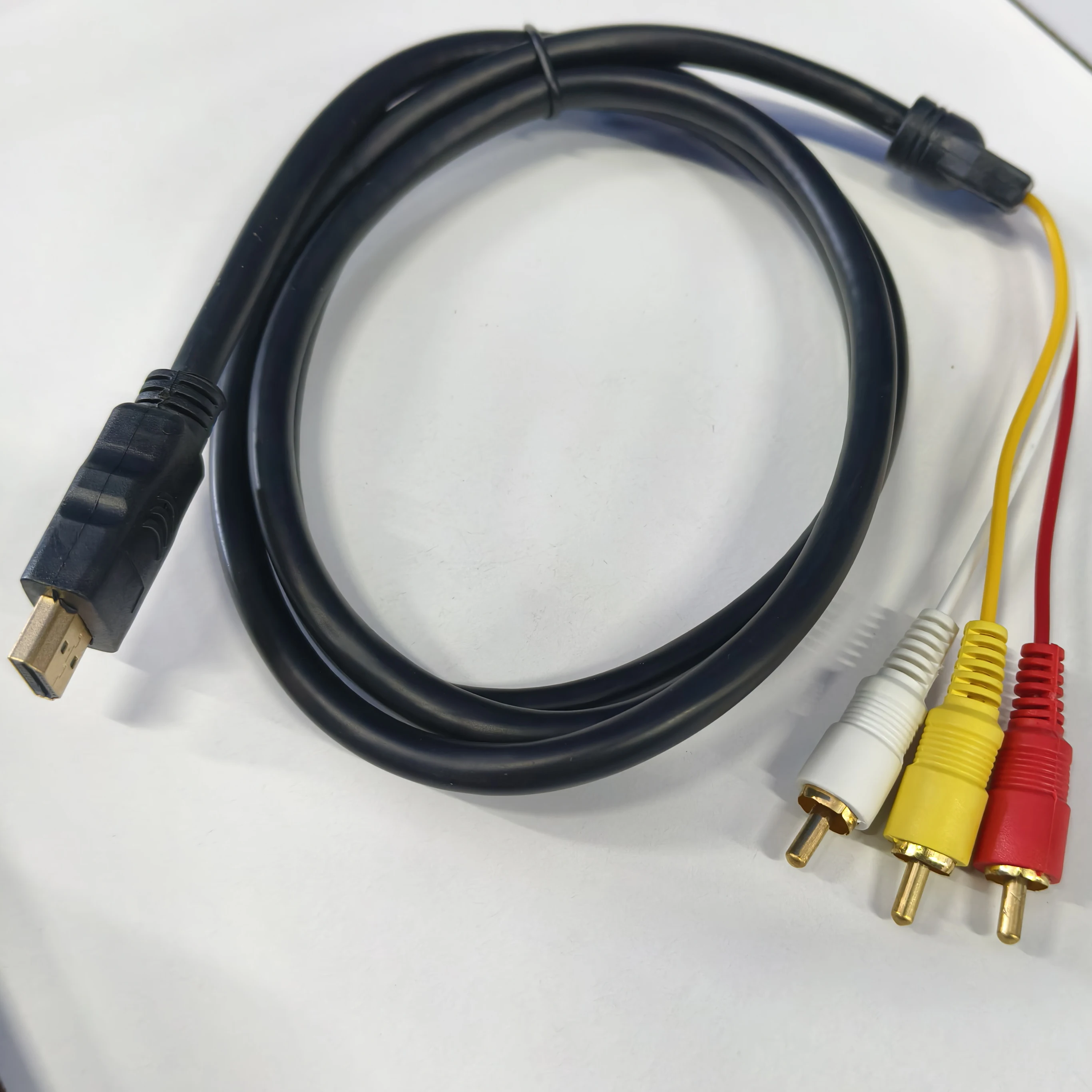 HDMI-compatible To 3 RCA Converter Cable AV To HDMI-comp Adapter Cord Support 480P/720P/1080P Suitable For TV Box Computer 1.5M