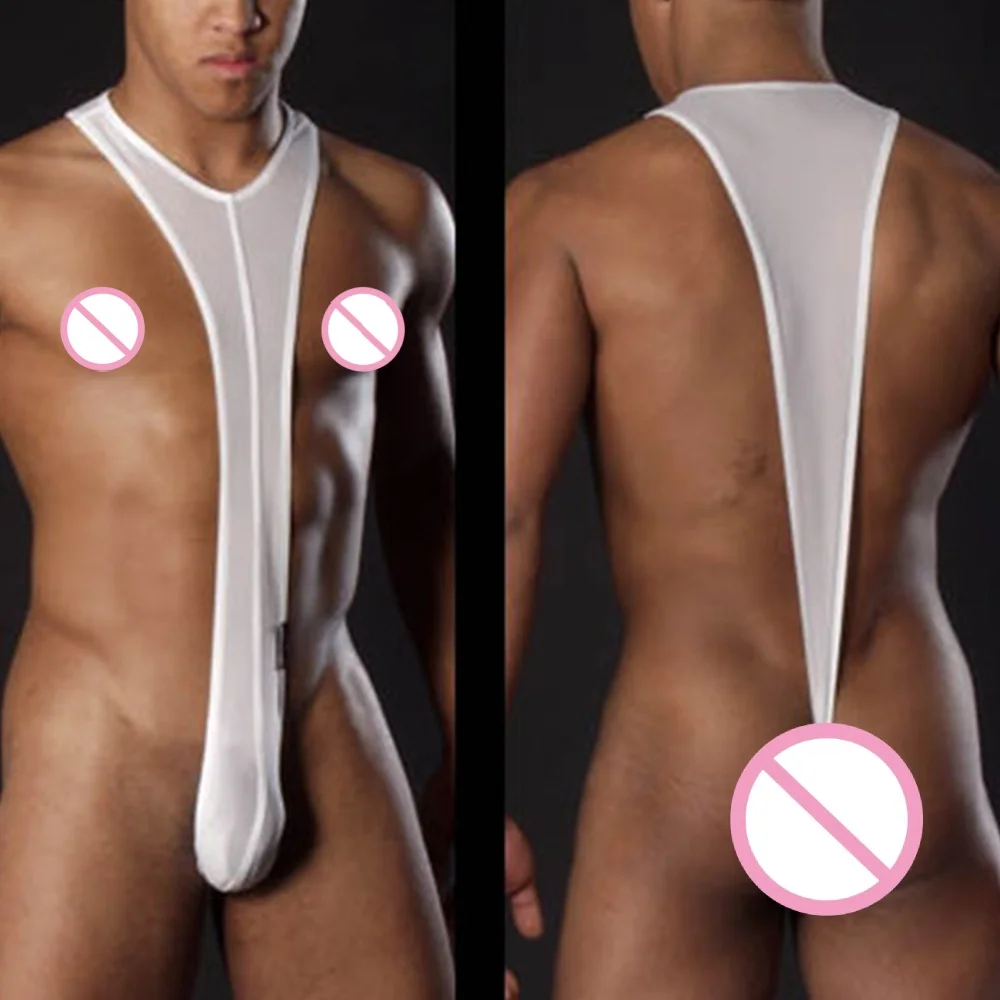 

1pc Breathable Mens Elastic Strap T-back Bodysuit G-strings Thongs Jumpsuits Sexy Lingerie Underwear Briefs