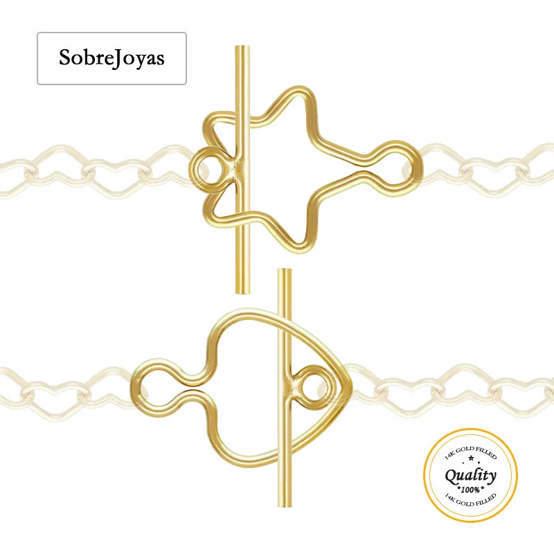 

14 К позолоченный набор переключателей со звездой, подвеска в форме сердца, 10 мм, золотой кулон, ювелирные изделия «сделай сам», аксессуары для ожерелья