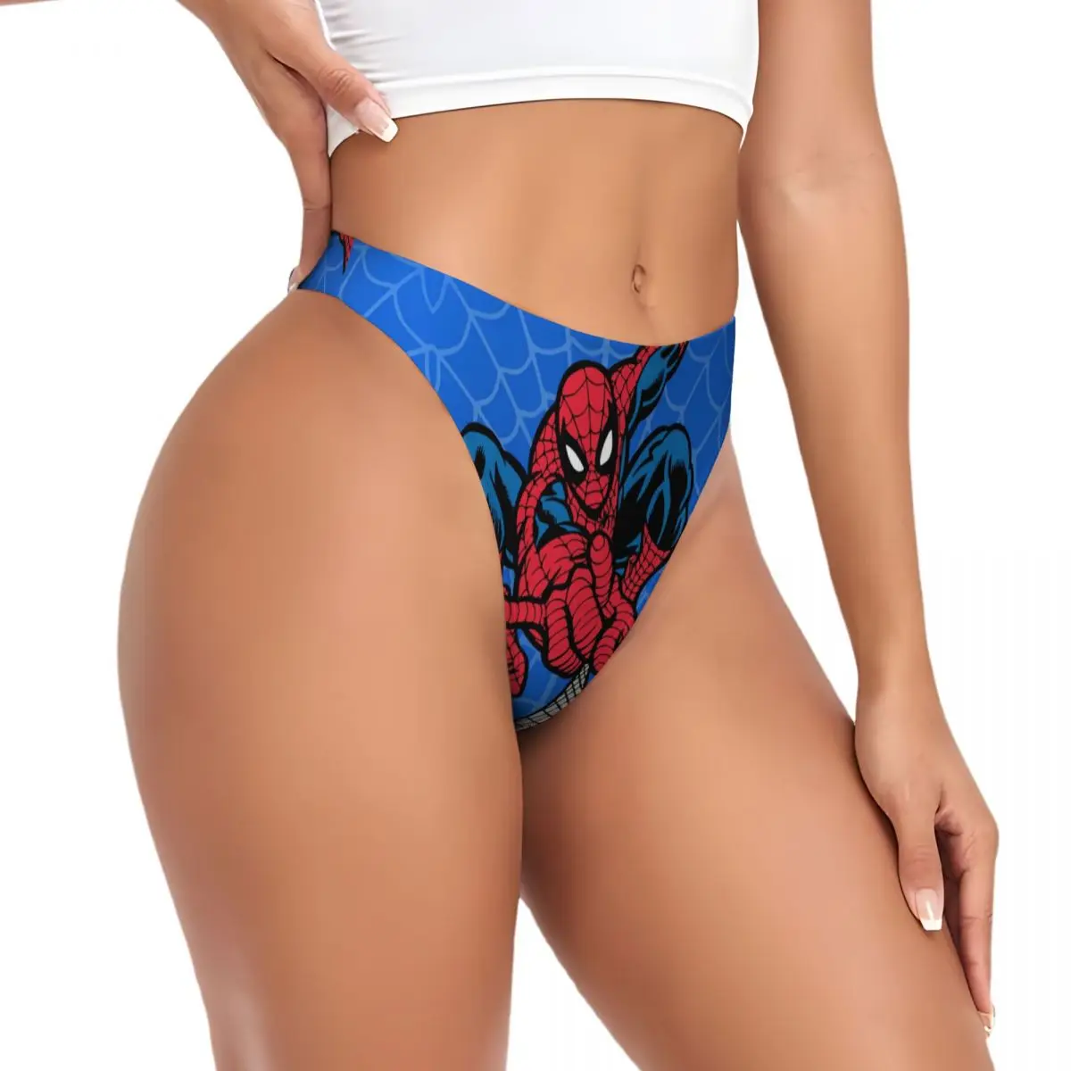 Custom Women Spider Superhero G-string Panties Female Soft Thongs Underwear