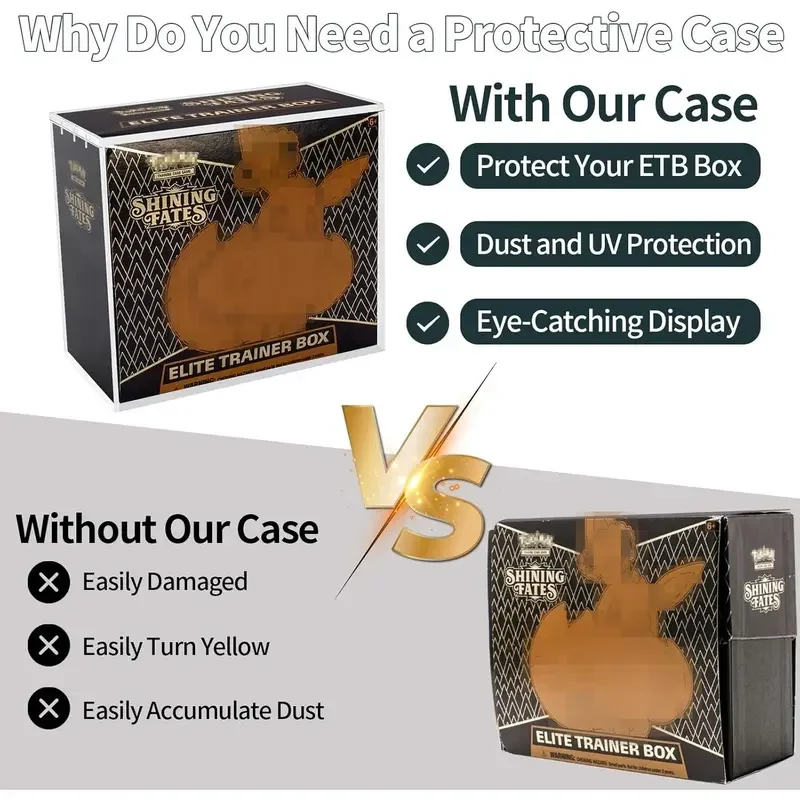 8MM+5MM Thick Sturdy Clear Acrylic Display Case,Magnetic Closure,Scratchproof&UV-Resistant,Stackable Dustproof Cover For ETB Booster Box,Rare TCG Cards Collectibles Display Storage Organizer,360 Degree View Showcase Holder For Card Collectors - view 5