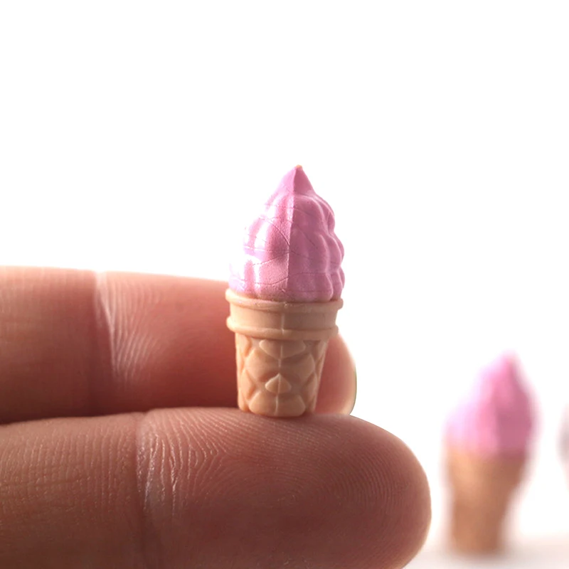 8Pcs/2Packs Cute Mini Ice Cream Dollhouse Kitchen Simulation Food Toy Model Miniature Food For Doll Accessories Toy Ornament