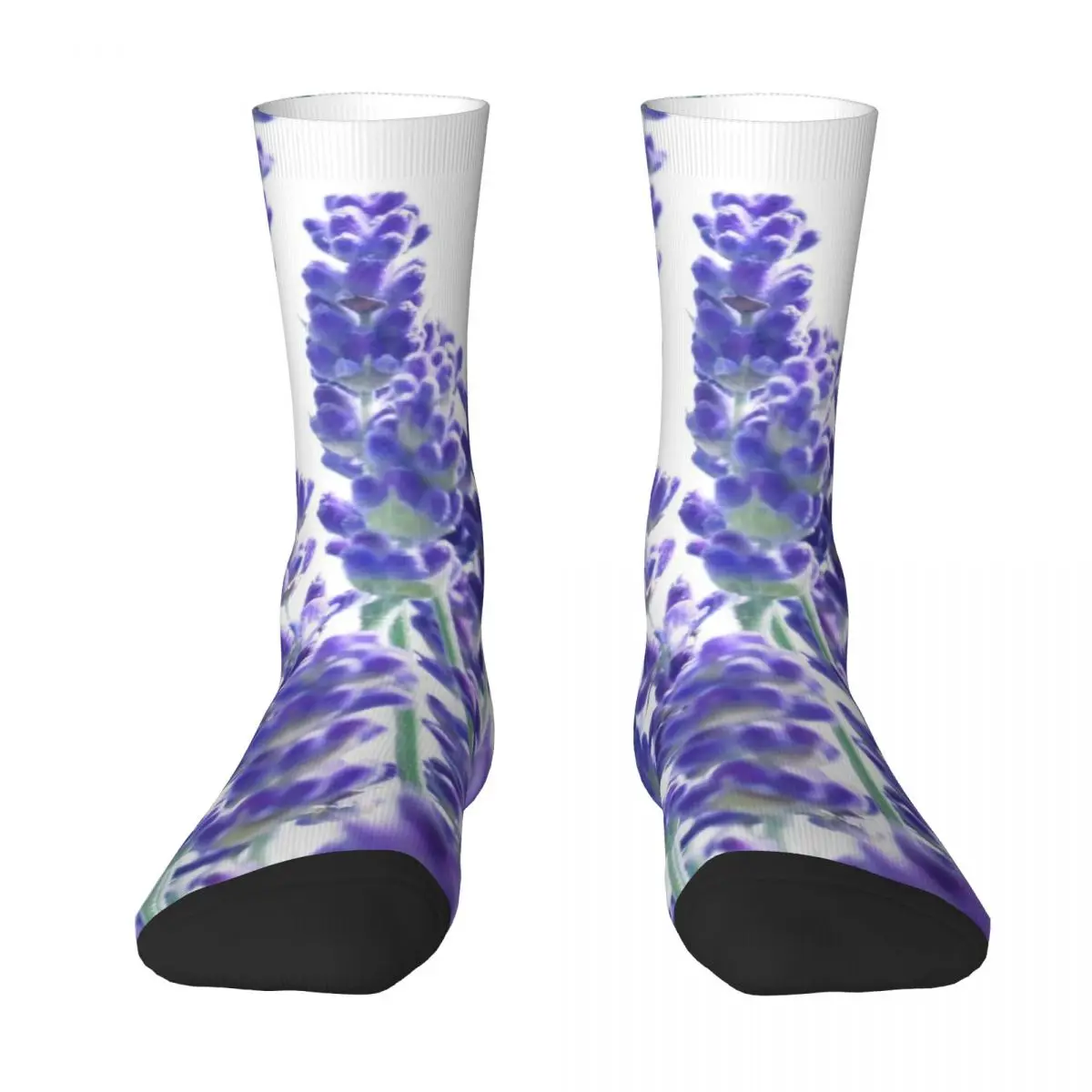 Fresh Lavender Socks Winter Real Lavender Flower Nature Stockings Kawaii Female High Quality Socks Design Cycling Non Slip Socks