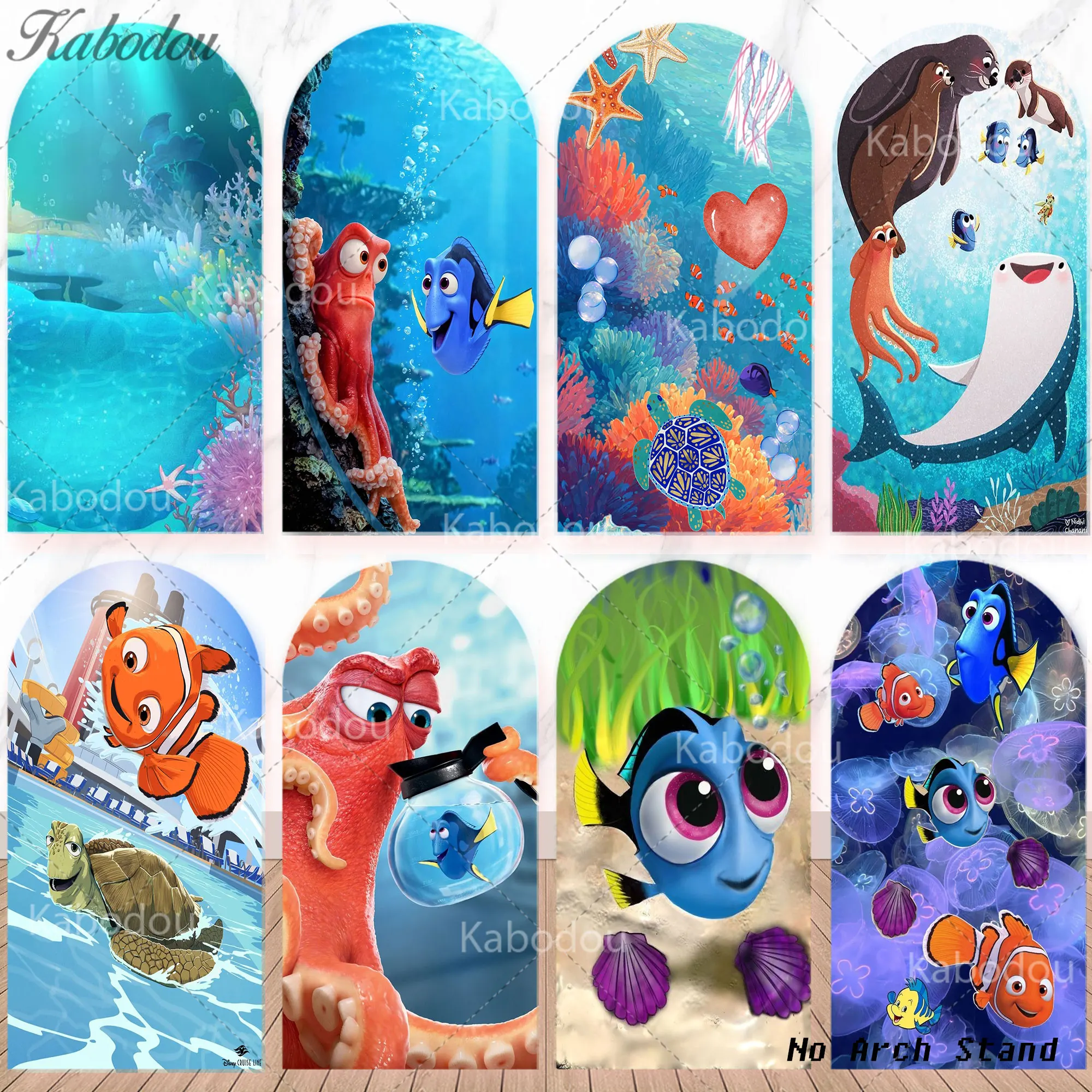 Fondo de Fiesta de Buscando a Nemo, Cubierta para Arco, Decoración de Pared para Cumpleaños de Niños y Niñas, Banner de Tiburón, Coral, Luz Solar, Dory, Marlin, Mar Profundo