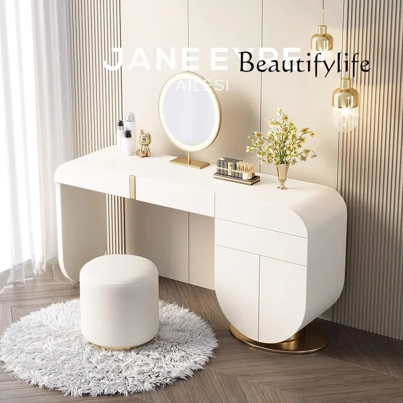 

Light luxury rock slab dresser simple small apartment desk chest dresser integrated makeup table