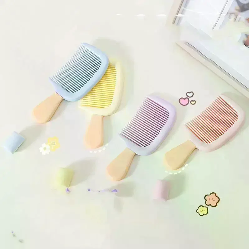 Cute Mini Hair Comb Durable Soft Plastic With Hangable Hole Portable For Daily Use Travel Hair Grooming Accessory