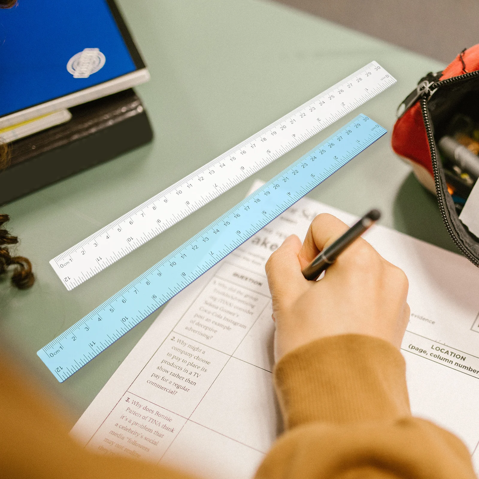 

12Pcs Colored Plastic Measuring Rulers Lightweight Portable Student Accessory Straight Rulers for Classroom Office Drawing