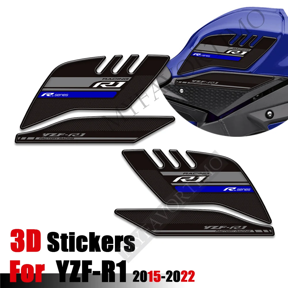 

YZF-R1 Motorcycle 3D Protector Stickers Decals Tank Pad Grips Gas Fuel Oil Kit Knee For YAMAHA YZF R1 YZFR1 2015-2022