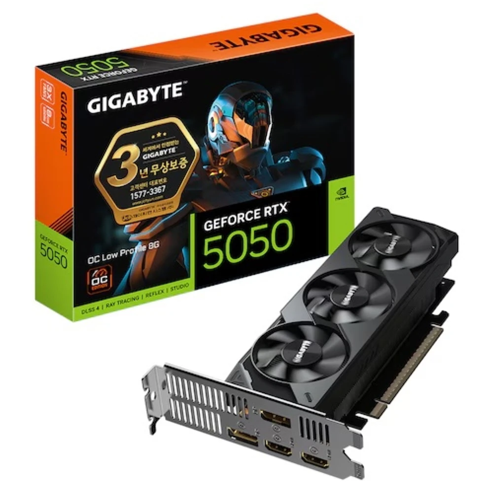 جيجابايت جيجابايت Geforce Rtx 5050 Ud2 Oc D6 8Gb Nano Lp Ji-Clean Vga بطاقة الرسومات الموزع المحلي أصلي