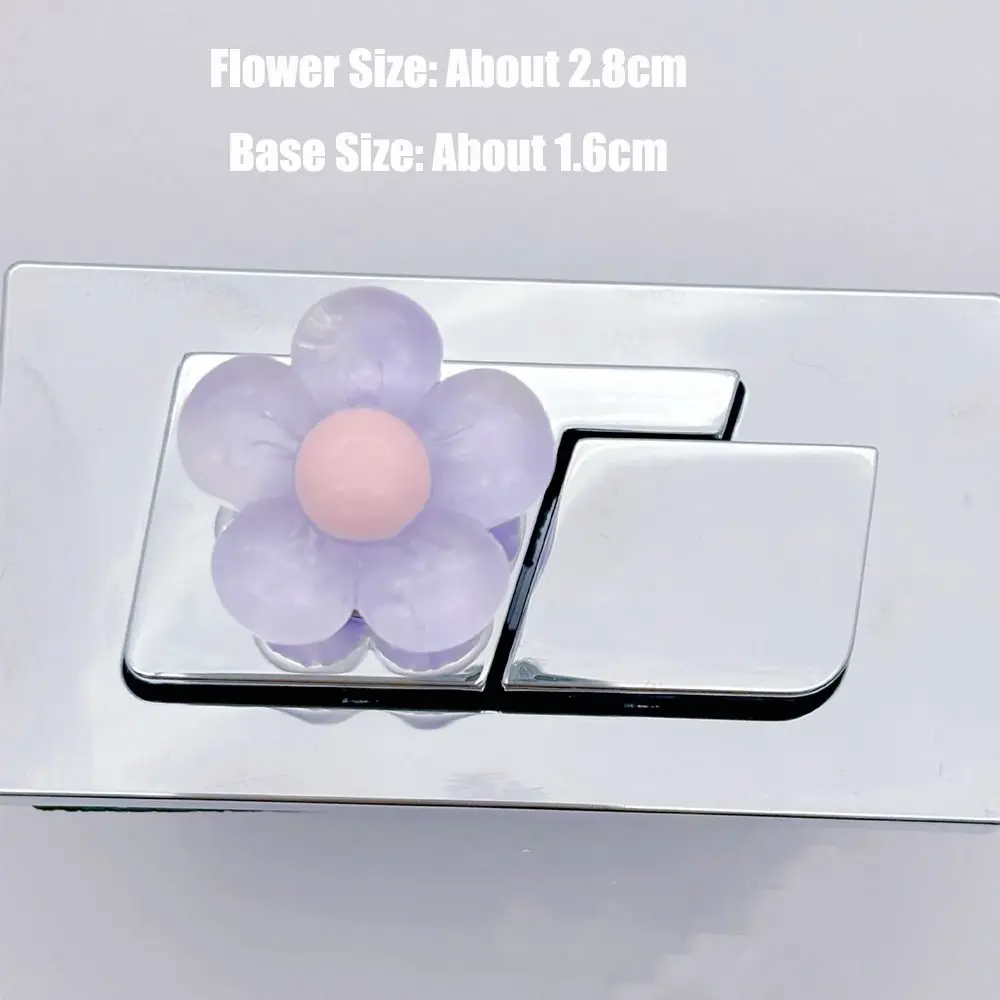 New Universal Flower Shaped Toilet Tank Button Toilet Flush Button Plastic Toilet Button Creative Drawer Handle Labor-saving