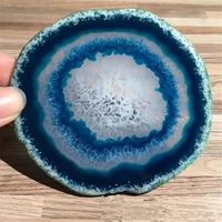 12-20CM Bule Crystal AGATE SLAB Geode Slice Mineral Coaster Healing Reiki Decoration 2
