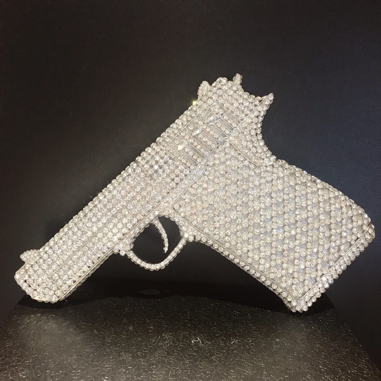 مرصع بالألماس عشاء مسدس على شكل الماس حقيبة صغيرة مأدبة شخصية مليئة بالماس حقيبة نسائية حقائب فاخرة المصممين #3