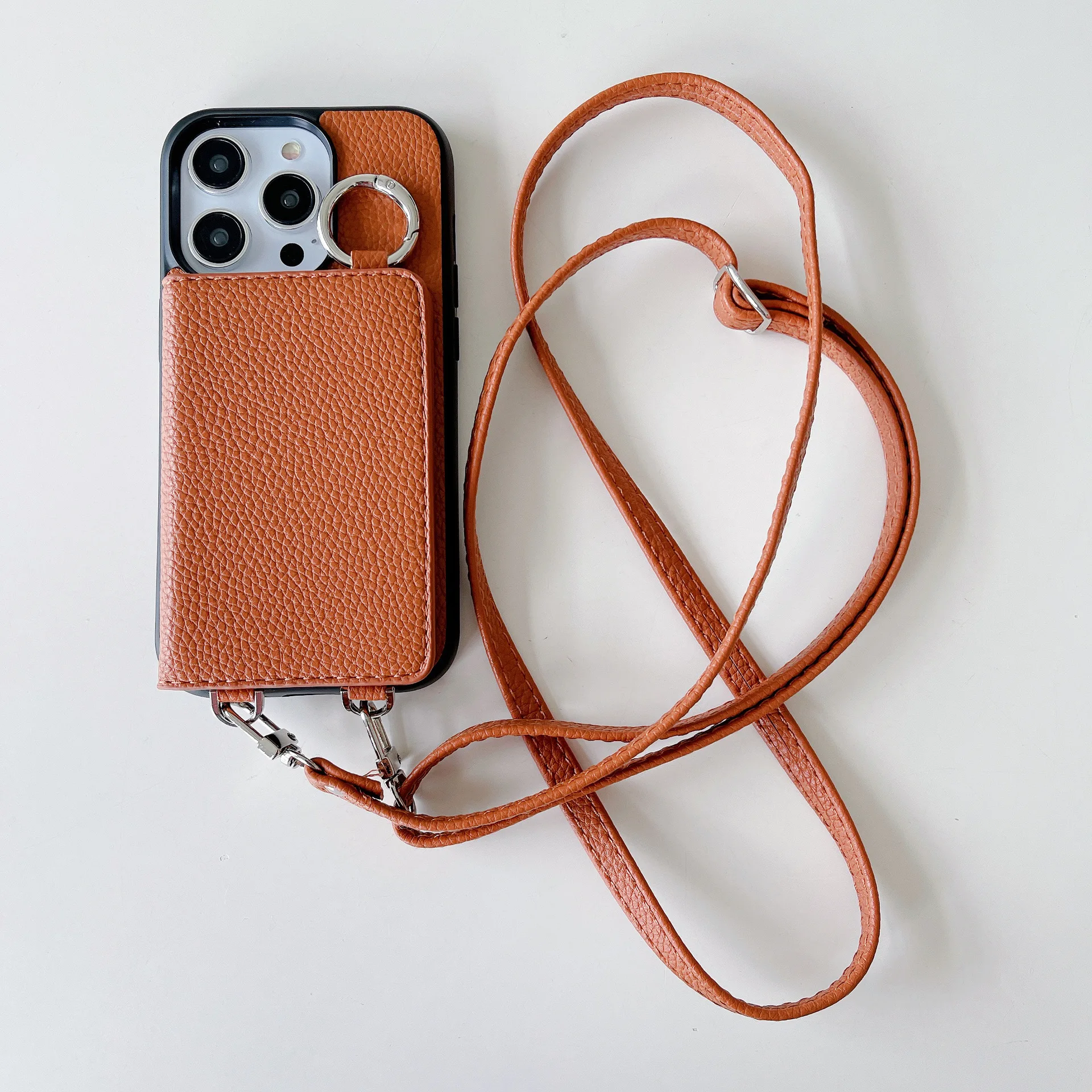 

Чехол-кошелек на плечо для iPhone 17 Pro Max 13 12 14 15 16 Pro Max 16 Plus, женский, кожаный, с карманом для карт и ремешком