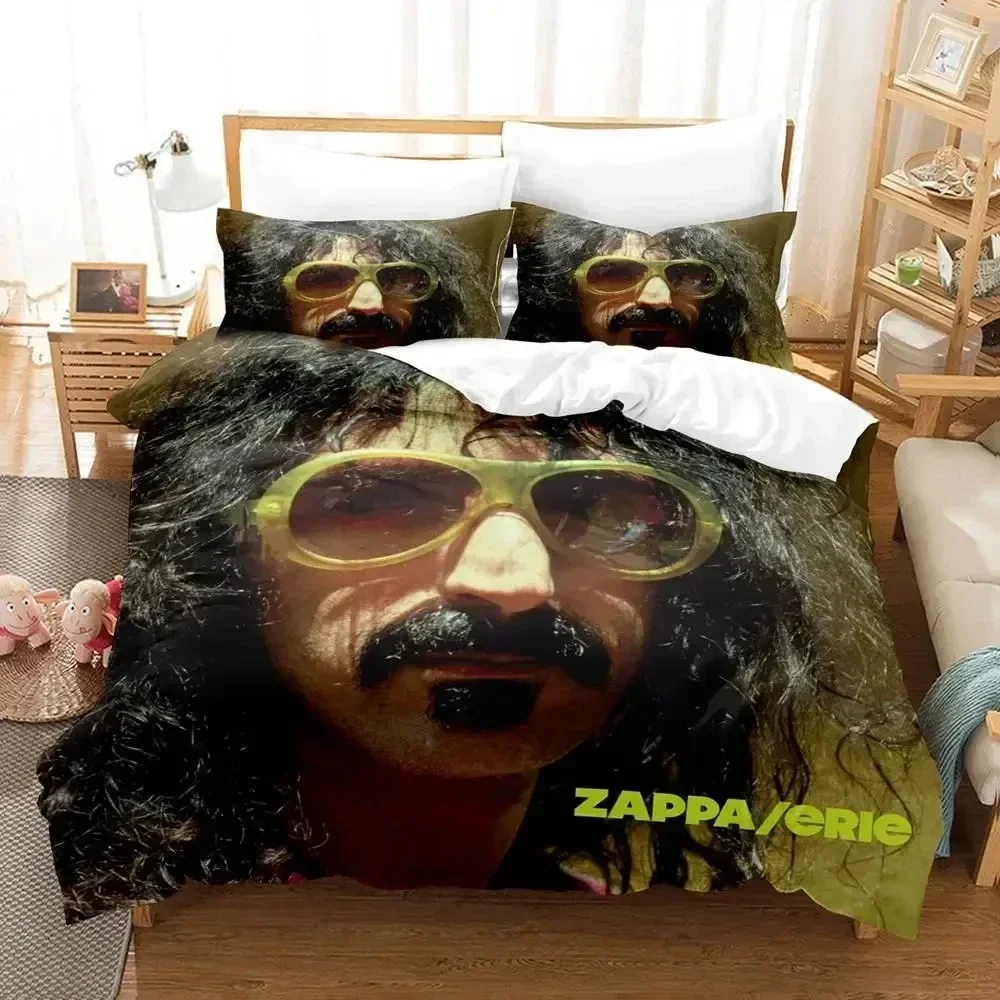 

3D Print Frank Zappa Singer Bedding Set Printed Bed Set With Pillowcase Bed Duvet Cover Soft Queen King Size Bedclothes Home