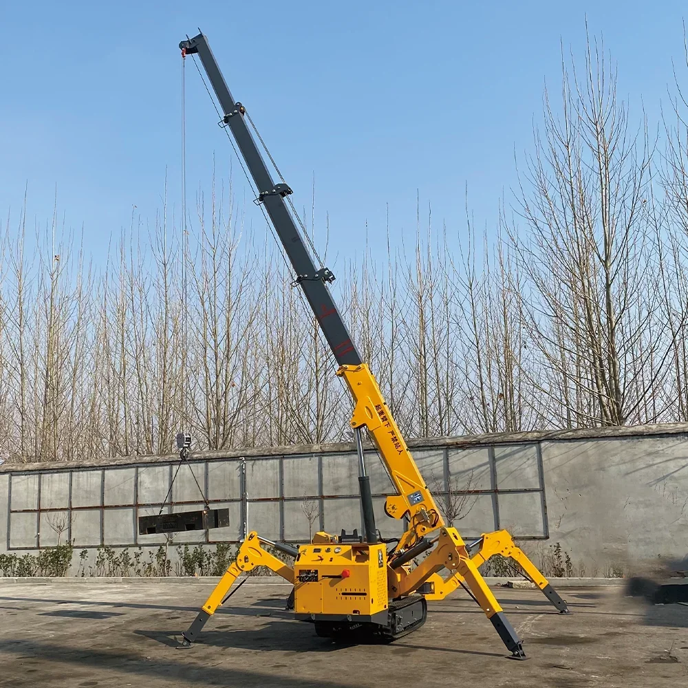 Mini Spider Crane Telescopic Boom Remote Control 3 Ton Boom Crawler Crane Mobile for Tight Spots