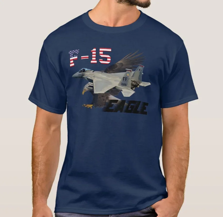 US Air Force F-15C Eagle Fighter T-Shirt 100% Cotton O-Neck Short Sleeve Summer Casual Mens T-shirt Aviation Streetwear