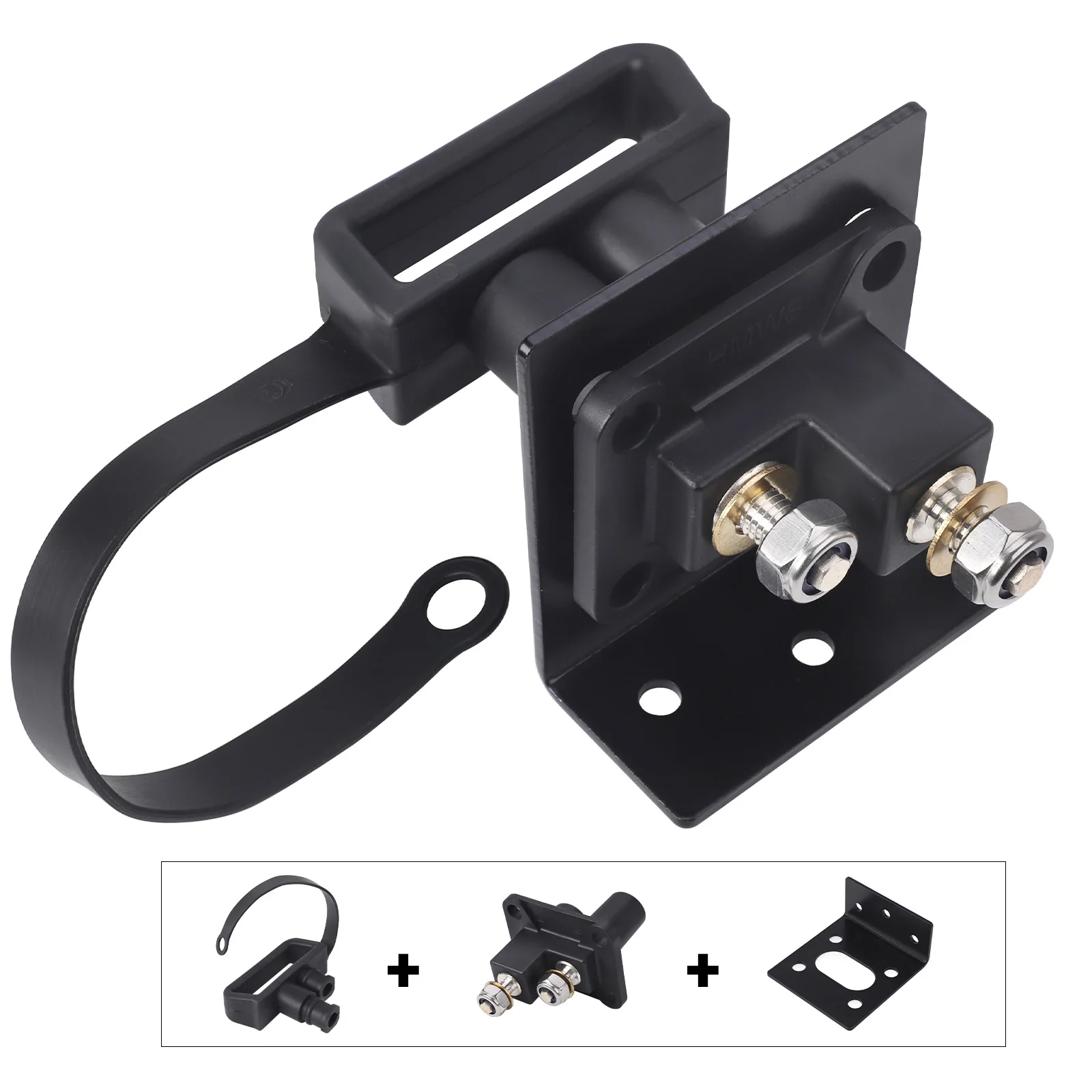 New Black Remote Emergency Jump Start Terminal Kit with Bracket Cap ABS Rubber Plastic For Hella Start Plug 8HG 177 305-031