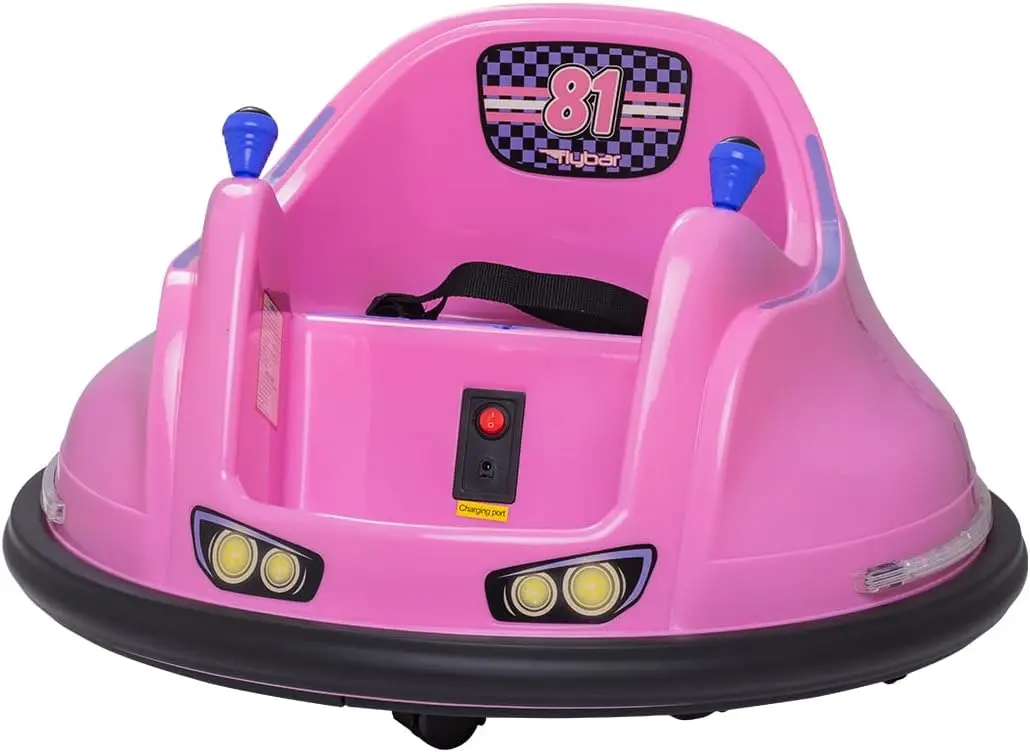 Bumper Car for Toddlers, Electric Toddler Ride On Toys for Kids, Baby, Ages 1.5-4 Years, LED Lights, 360 Degree Spin, Supports u