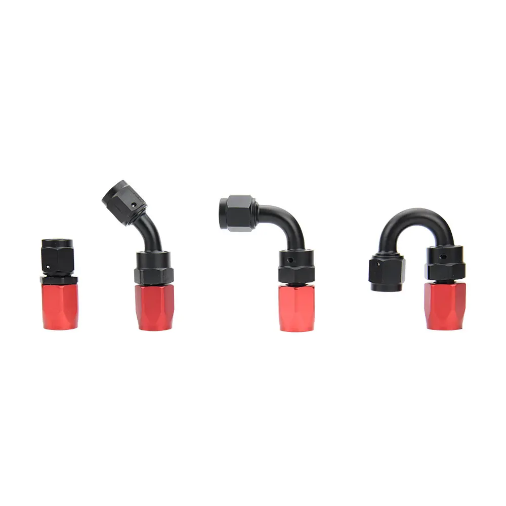 Universal Swivel Hose End Fitting AN4 AN6 AN8 AN10 AN12 Straight 45 90 180 Degree For CPE Braided Line Oil Fuel Kit Hose Adaptor