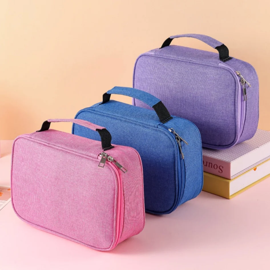 Large Capacity Makeup Bag for Paintbrushes & Makeup Brushes, 2 Removable Brush Inserts, Desktop Storage Organizer Bag