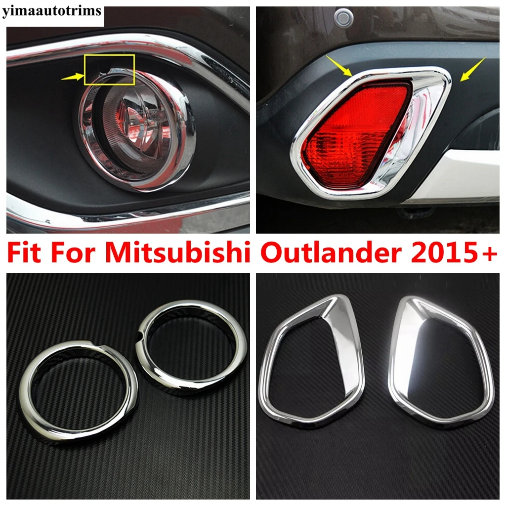 

Front Rear Fog Light Lamp Frame Decoration Cover Trim For Mitsubishi Outlander 2015 - 2022 ABS Chrome Accessories Exterior Kit