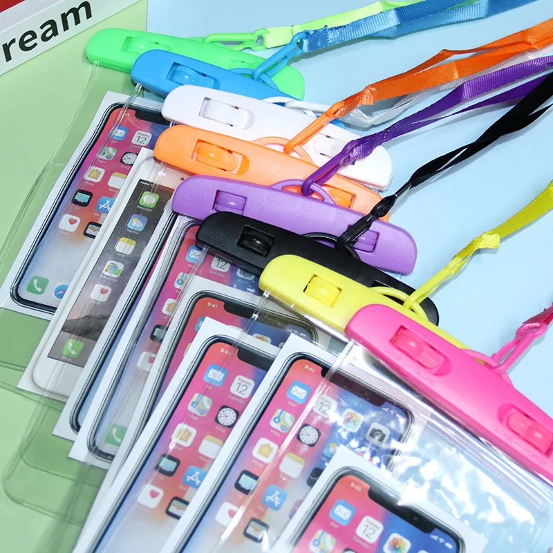 Clear Waterproof Phone Pouch with Lanyard - Underwater Mobile Case for Swimming & Beach Use Fits All Smartphones