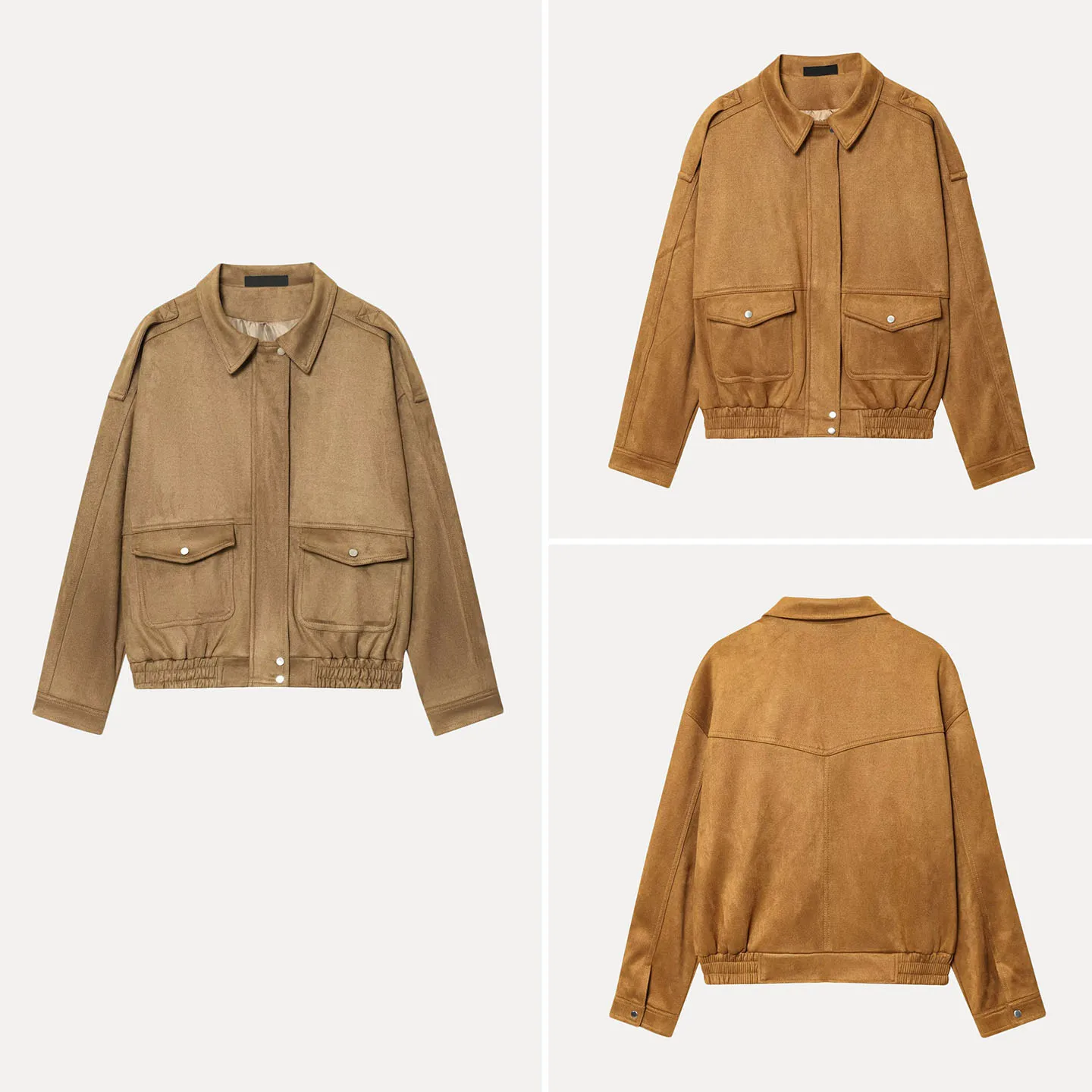 2025년 가을 여성 빈티지 롱 슬리브 인조 모피 재킷 루즈핏 플라이트 재킷 캐주얼 슬레 여성 아우터웨어 레귤러 길이