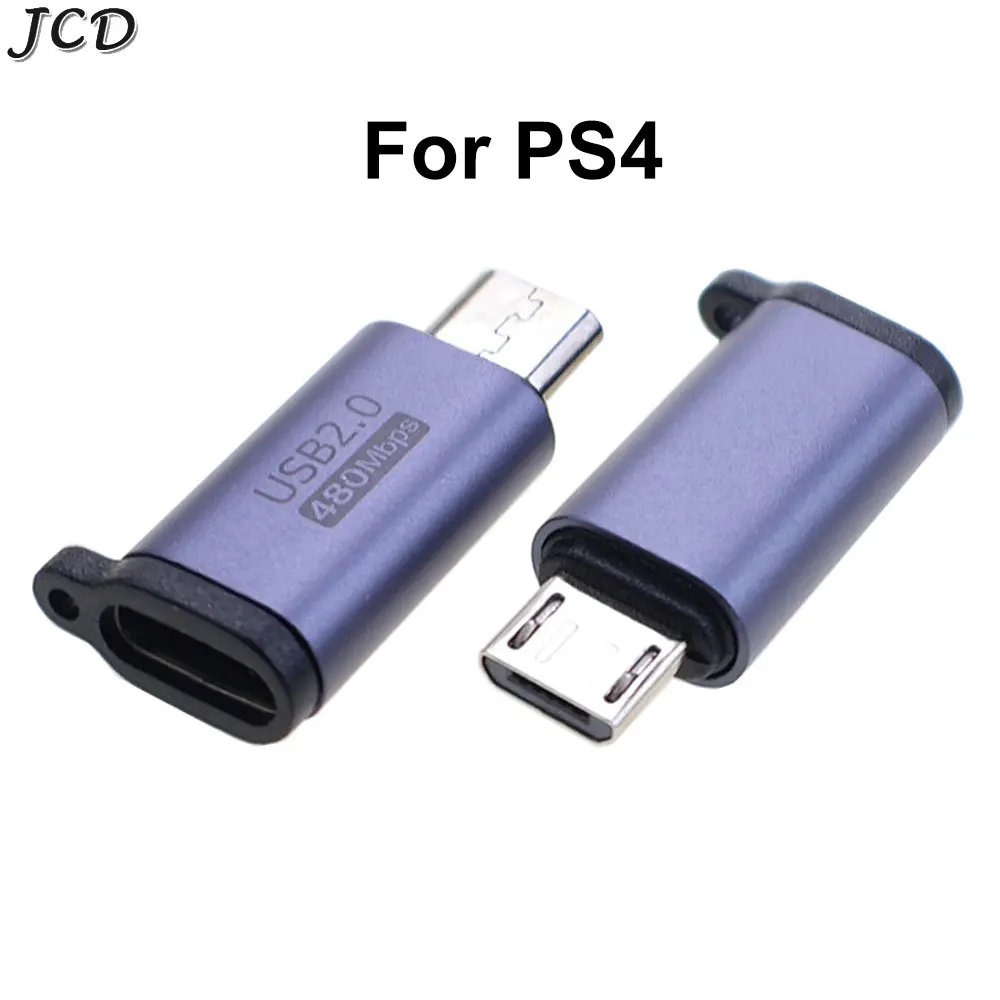 1-5PCS For PS4 Game Controller Type-C Female  to Micro USB Male Power Supply Charging Adapter USB C Charger Converter